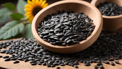 seeds in a wooden bowl