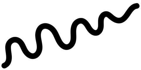  illustration background with color black worm line or doodle. white background and isolated 