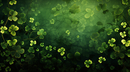 St. Patrick's Day background with clover leaves and space for text