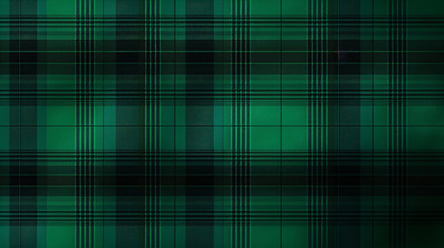 Background of green plaid, checkered, tartan pattern.