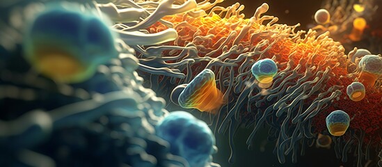 The anatomical structure of a Basil bacterial cell when magnified using a microscope. Parasite Microorganisms 3D Illustration