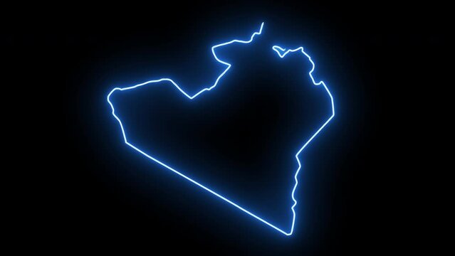 Narok map in kenya with glowing neon effect