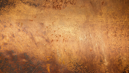 metal old grunge copper bronze rusty texture, gold background effect wallpaper with copy space for design