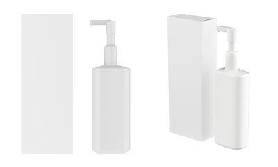 Plastic Bottle with Long Nozzle Mockup isolated on white background. 3d illustration