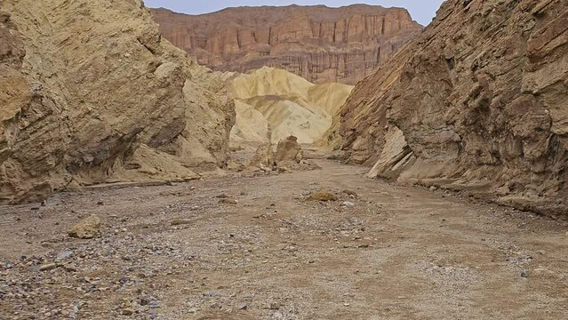 POV-Hiking popular Golden Canyon in Death Valley National Park