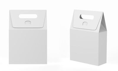 Paper Box mockup Isolated on White Background. 3d illustration