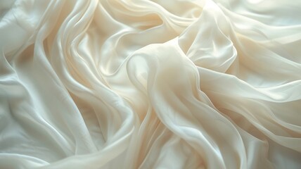 Fototapeta premium Flowing fabric in soft hues captured in a dreamy, delicate setup