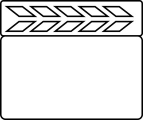 Clapperboard icon. Closed movie shooting clapper board vector. Film cinema or tv clapperboard symbol. cinema action scene cut clap board sign in linear style editable stock on transparent background .