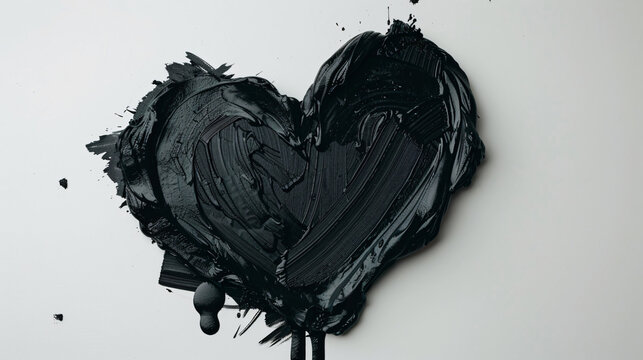 Black paint heart shape