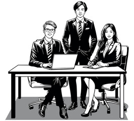 Young Business Team at the Office Desk