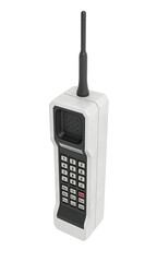 Retro cellphone isolated on transparent background. 3D illustration