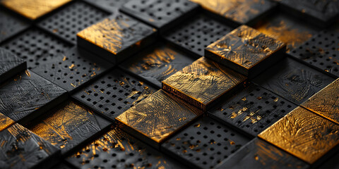 Metallic Majesty Close Up Black Gold Luxury