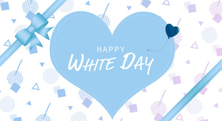 ホワイトデー用メンフィス柄の背景イラスト