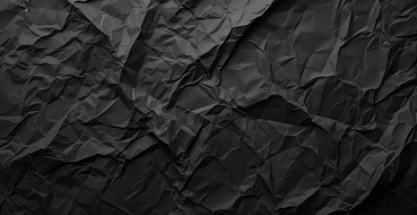 Fototapeta premium A black seamless texture paper with textured backgrounds is presented, featuring creased, crinkled, and wrinkled aesthetics, dark tonalities, a matte photo, and accurate and detailed elements.