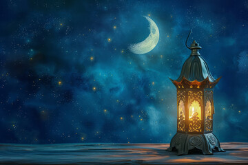A candlelit lantern with moon and stars is presented, creating mysterious backdrops