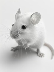 little white mouse - full body portrait on white background