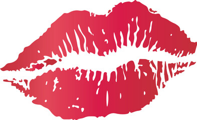 A red imprint of a woman's kiss