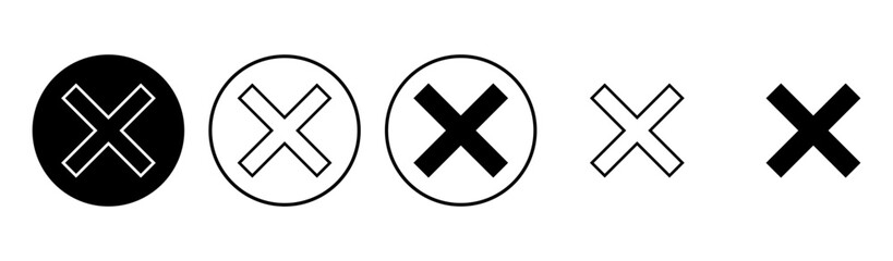 Obraz premium Close icon set. Delete icon vector. cross sign