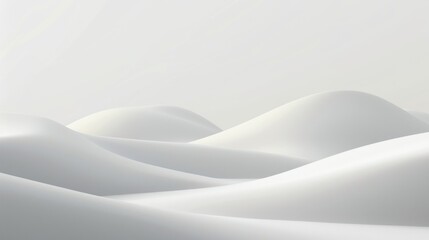 abstract White rolling hills minimalist landscape - obrazy, fototapety, plakaty