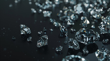 Glimmering Jewels on Noir Canvas. Generative AI