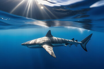 Fototapeta premium Shark Swimming in the Ocean