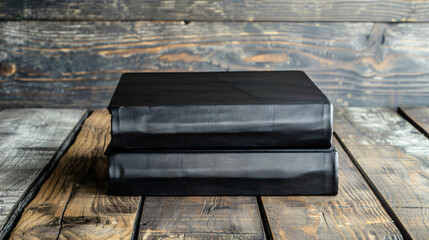 Black leatherette document box