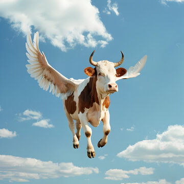 Cow flying 