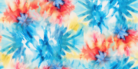 Naklejka na ściany i meble Fabric Tie Dye Pattern Ink , colorful tie dye pattern abstract background. Tie Dye two Tone Clouds . Shibori, tie dye, abstract batik brush seamless and repeat pattern design.