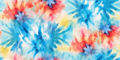 Fotobehang Fabric Tie Dye Pattern Ink , colorful tie dye pattern abstract background. Tie Dye two Tone Clouds . Shibori, tie dye, abstract batik brush seamless and repeat pattern design. © Could