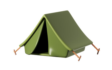 Cartoon tent and bonfire, cartoon camping, 3d rendering. © 婷婷 季
