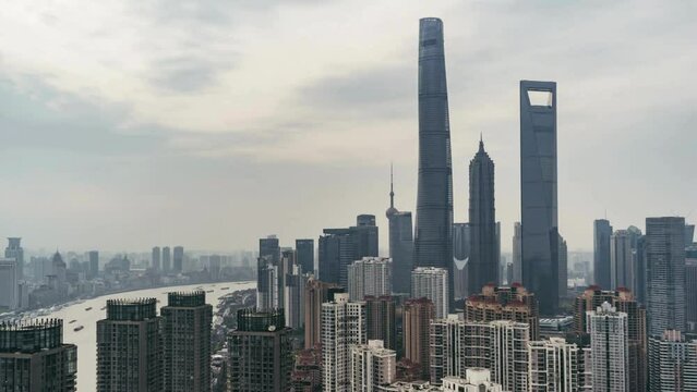 Elevated View of Shanghai Skyline _ Shanghai, China 