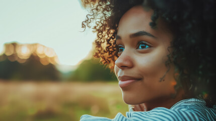 Youthful serenity in a natural setting.