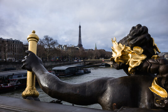 Alexandre III bridge, Paris, Ile de France, France