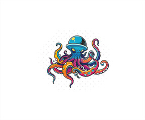 octopus cartoon character mascot logo