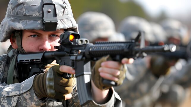 Soldiers are being trained in weapons