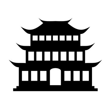 recommend clip art: Confucian temple silhouette icon vector. Chinese temple silhouette for icon, symbol or sign. Confucius building icon for lunar new year or religious