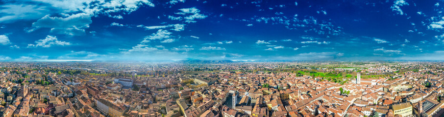 Aerial view of Lucca medieval town, Tuscany - Italy - obrazy, fototapety, plakaty