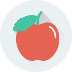 An icon of apple flat vector