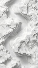 white contour map topview