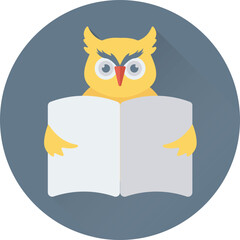 An icon of owl flat round design 