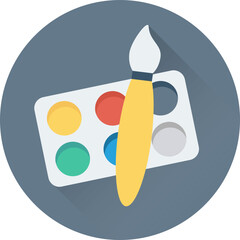 An icon of painting flat vector