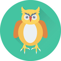 An icon of owl flat round design 