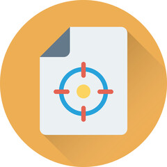 Flat round icon of file target 