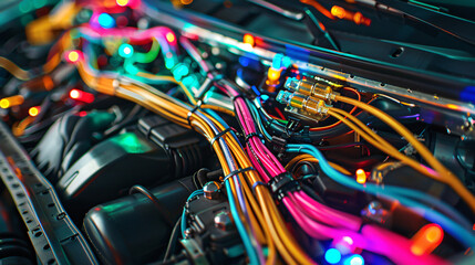 Colorful wire harness and plastic connectors