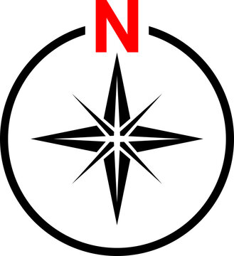 North symbol for map. North sign.	