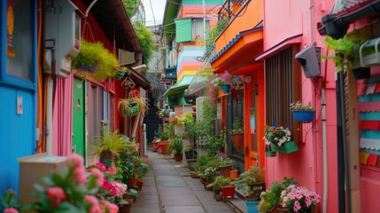 Fototapeta na wymiar Japanese Colorful House