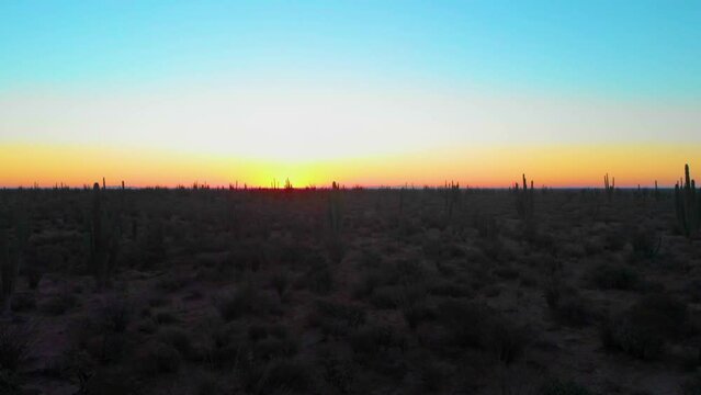 paneo de un Amanecer en el desierto de sonora M&eacute;xico