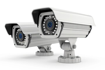 Surveillance CCTV Security Camera on white background