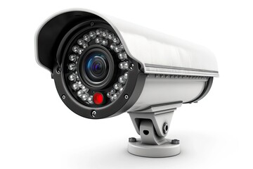 CCTV security camera on white background