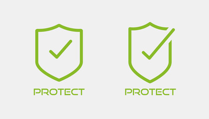 security shield icons, security shields logotypes with check mark and Security shield symbols. shield, icon, vector, strong, secure, protect, defence, safety, coat, emblem, symbol, pictogram, lock,  - obrazy, fototapety, plakaty